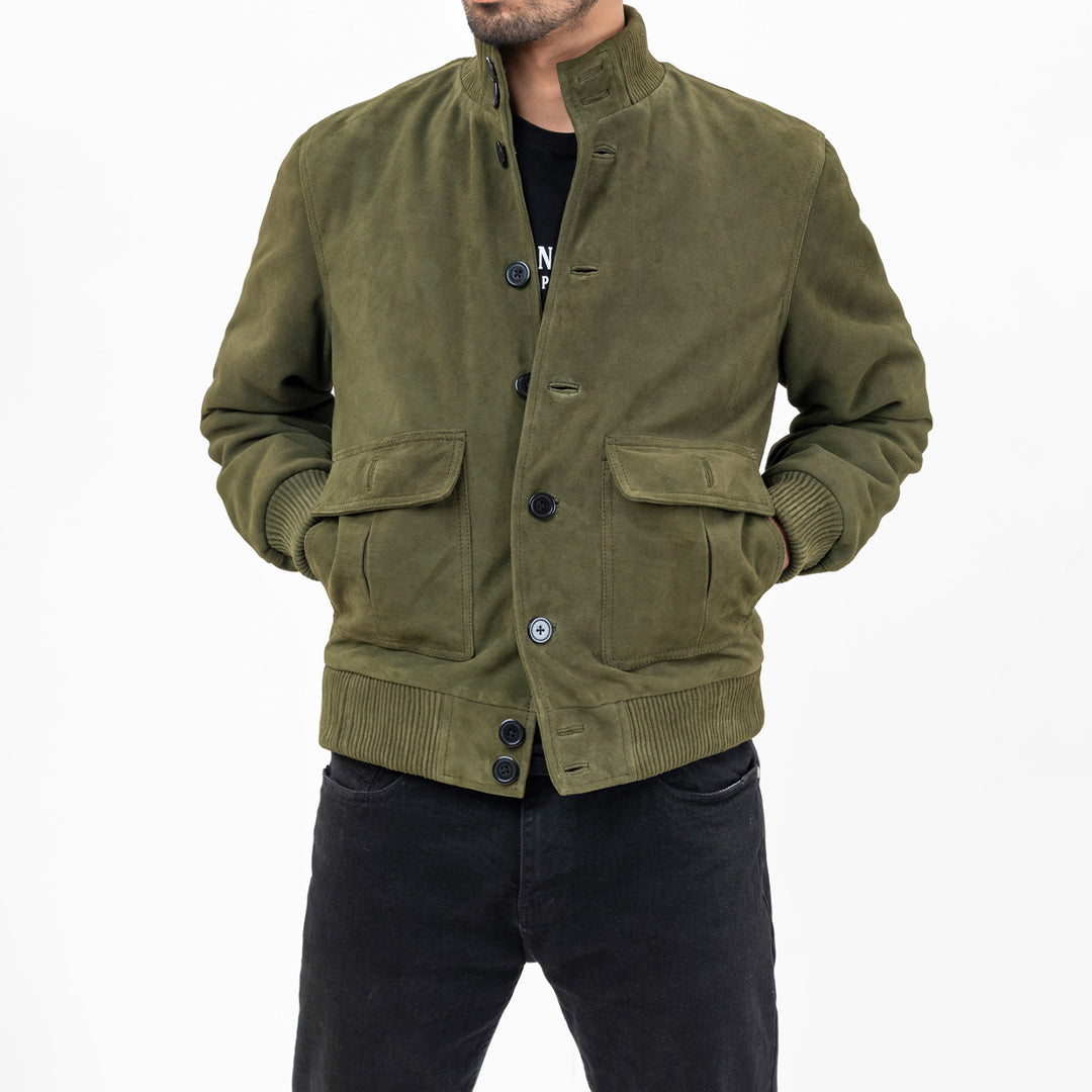 Olive Green Leather Jacket